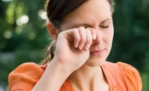 Avoid touching the affected eye